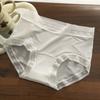 Women Ice Silk Seamless Mid Waist Lace Trim Long Crotch Antibacterial Plus Size Underwear Panties