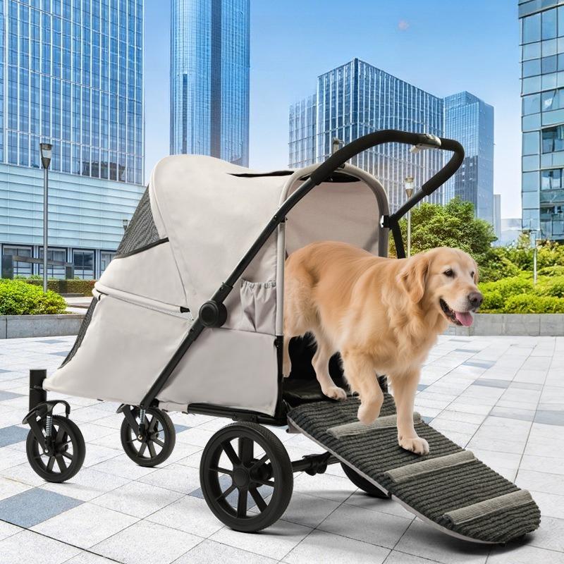 Large Dog Pet Strollers Carts Foldable Pet Carriers Large Capacity Dog Cart for Elderly Dogs Golden Retriever Carriers Supplies