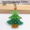 Decorative Handbag Charms Handmade Christmas Beaded Keychain, Xmas Tree Wreath Gift Box Bell Key Ring Santa Keyring, Backpack Hanging Decor for Party
