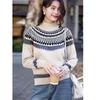 Mokana Women's Urban Casual Fair Isle Long Sleeve Sweater MKNJD3096