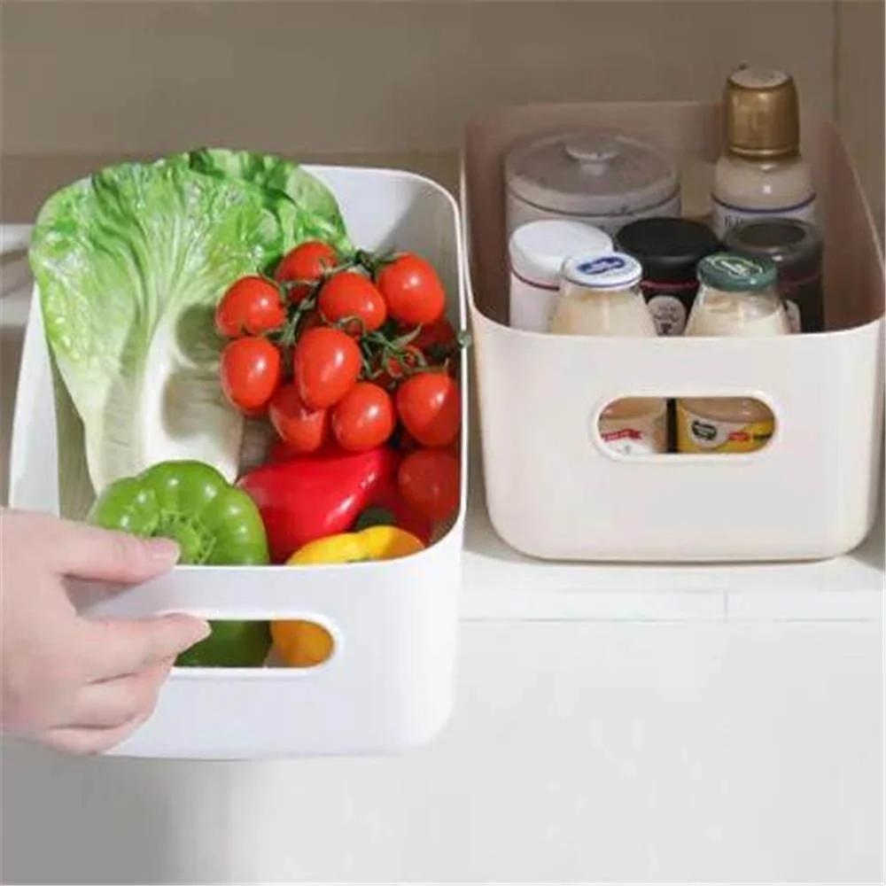1Pc Desktop plastic cosmetic storage box Bathroom kitchen storage basket S-L Dormitory miscellaneous storage box