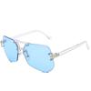 Fashion Clear Transparent Glasses Big Frames For Women Men Rimless Irregular Spectacle Frames Unisex Eyewear