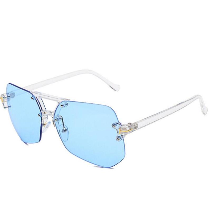 Fashion Clear Transparent Glasses Big Frames For Women Men Rimless Irregular Spectacle Frames Unisex Eyewear