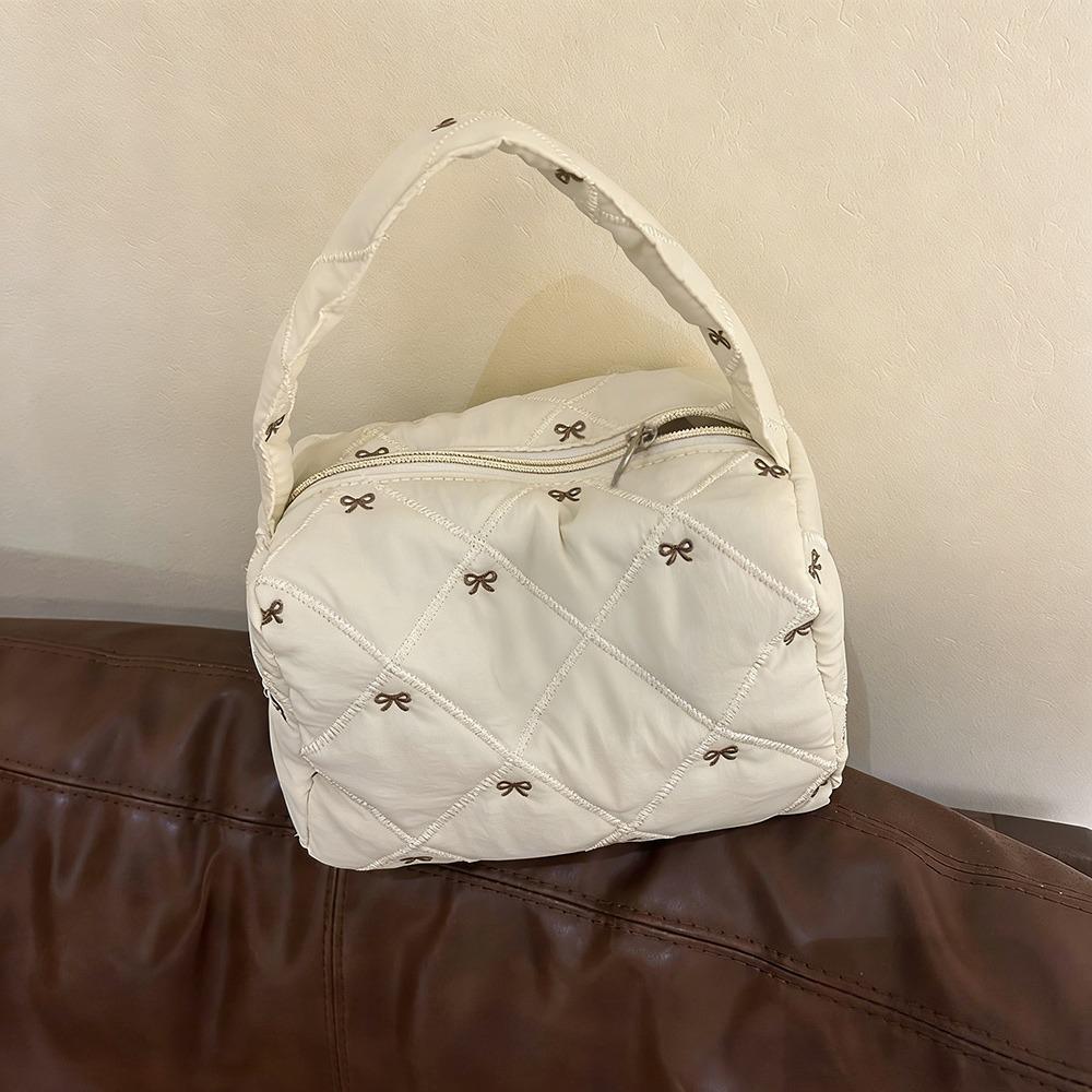New Bowknot Makeup Bag Zipper Waterproof Cosmetic Bag Large Capacity Toiletry Pouch Travel бежевый