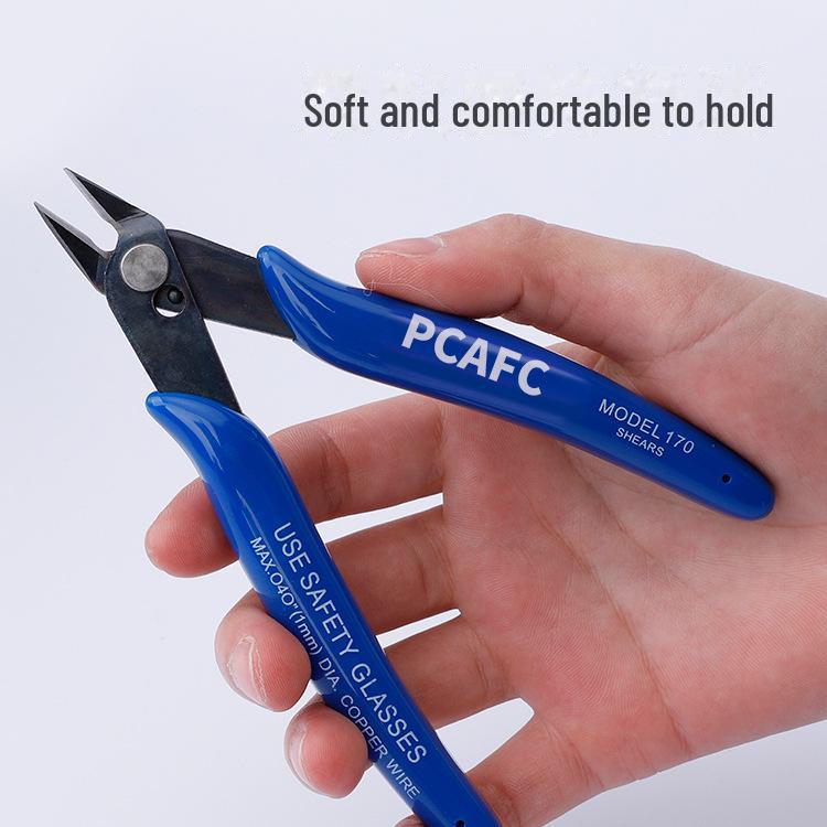 170II Ruyi Small Blue Oblique Nozzle Pliers for DIY Gundam Models, 5-inch and 3.5-inch Sizes