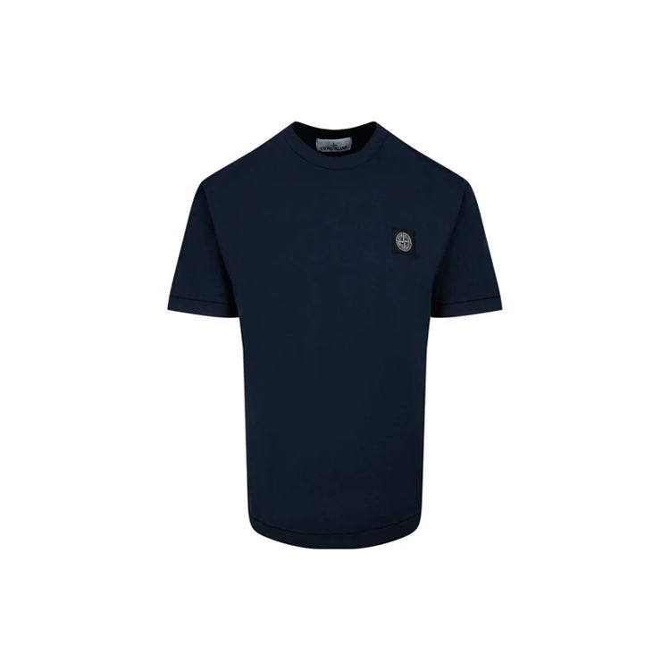 Stone Island Patch Logo T-Shirt Navy Men Tops Blue 741524113-V0020