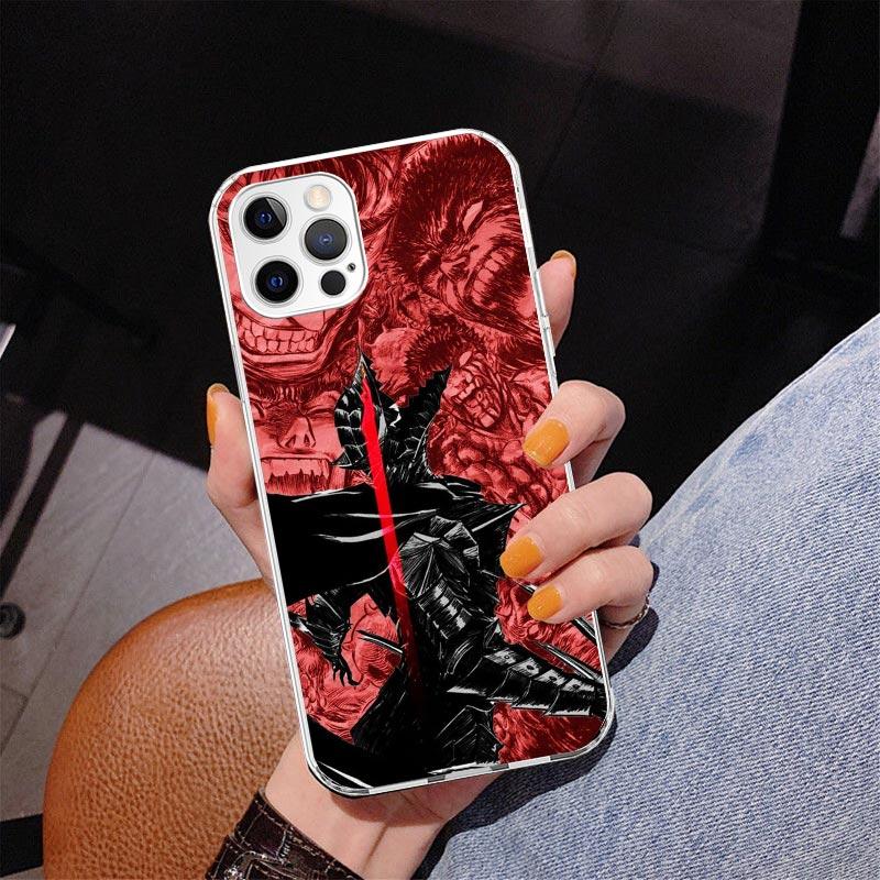Black White G-Guts B-Berserks Phone Case For iPhone 13 12 Mini 11 Pro Max XS XR X SE 7 8 Plus 5S 5 6S 6 Gift Print Cover Fundas