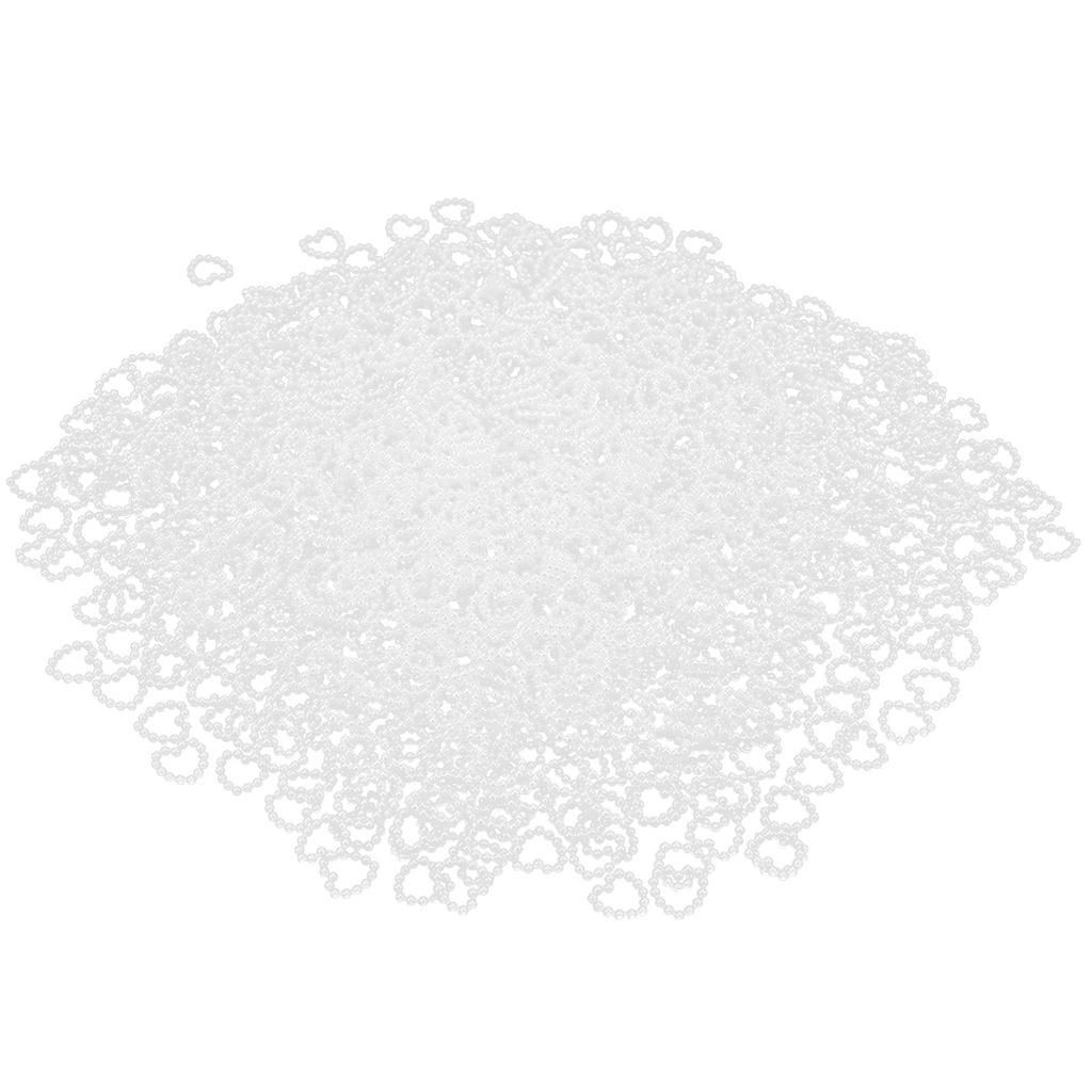 1000Pcs Pearl Beaded Heart Cute Appearance Bright Colors Jewelry Accessories for Bracelets Earrings NecklacesWhite