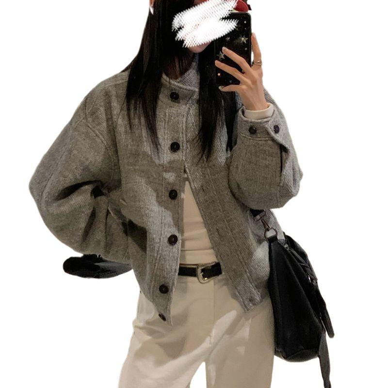 Women's Retro Stand-Collar Baseball Jacket - Autumn Loose Fit, Trendy and Versatile