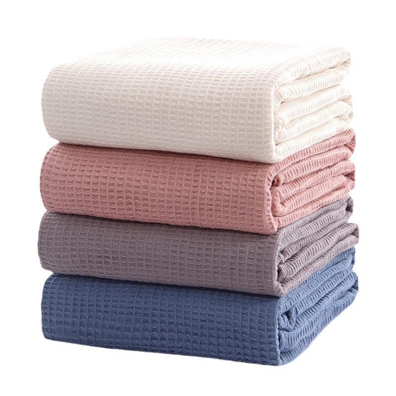 G5Z Pure Cotton Waffle Weave Blanket – Comfortable & Breathable Honeycomb Design for Sofa or Office Use.