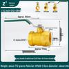 Brass Double Female Thread Ball Valve with Long Handle, Thickened for Water Heating, Available In Sizes: DN25, DN32, DN40, DN50.