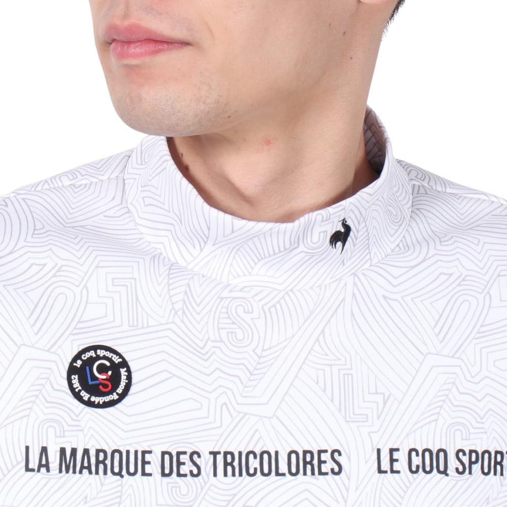 Le Coq Sportif Golf Stretch Forcer Golf High Long Warm and GY00 Shirt, Neck, Sleeve, Fleece-Lined, Comfortable, Men's (Gray)