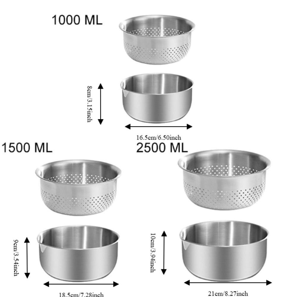 304 Stainless Steel Vegetable Washing Basin Detachable Fruit Strainer Basin Mixing Bowl Salad