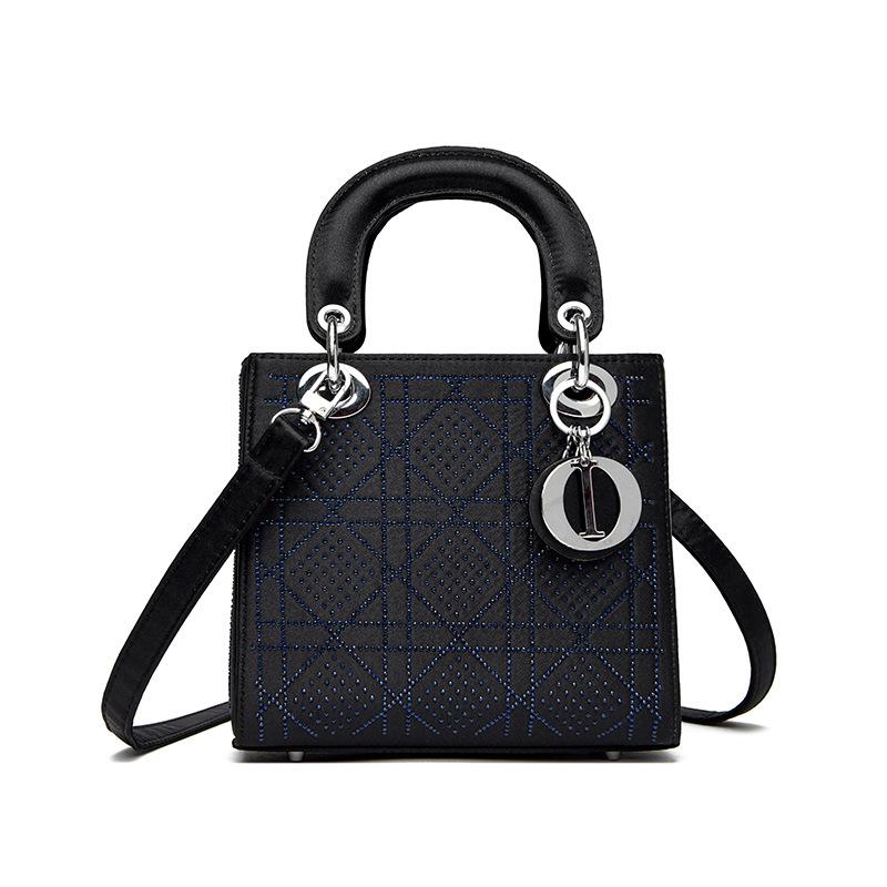 Špičková textúra, ľahký luxus, kabelka do ruky s kosoštvorcovým vzorom, crossbody kabelka a kabelka na jedno rameno