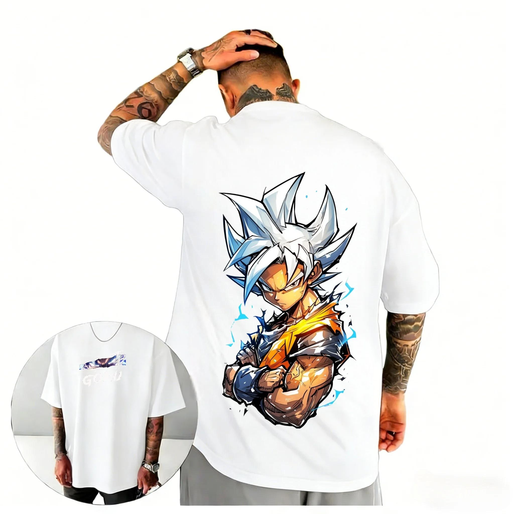 

Dragon Ball Super Ultra Instinct Goku Anime Black Comfortable Fashion Vintage Double-Sided Band Graphic Print Women And Men T-shirts 4XL