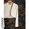 Petite Women's Ultra Short Suit Jacket - Korean Style, Milk White, Sweet & Spicy, Long Sleeve for Spring & Autumn 2025