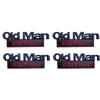 Premium-4Pcsold Man Edition Car Emblem 3D Metal Sticker Badges Old Man Addition Car Emblem Waterproof Rustproof Adhesive C