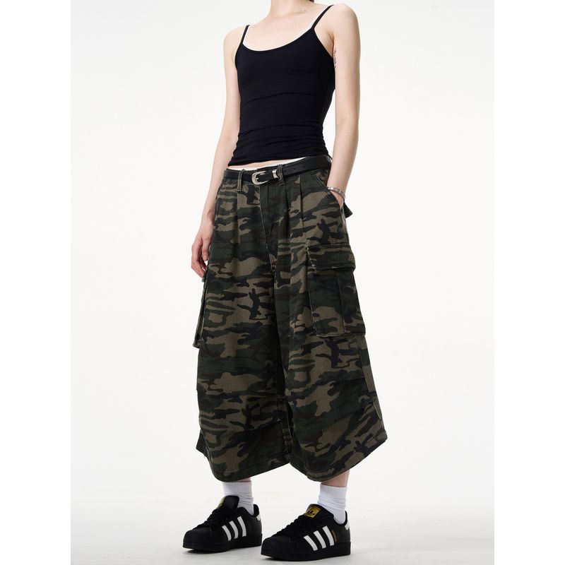 Madwitch Chinese Fad Original Camouflage Wide-Leg Overalls