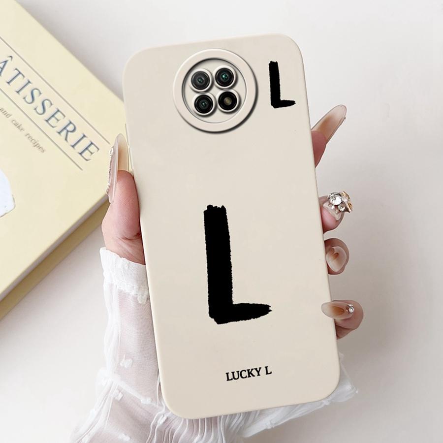 For Xiaomi Redmi Note 9T Case Soft Silicone Coque Lucky A-Z Letter Painted Shockproof Funda for Redmi Note 9 5G note9 TCover