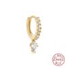 Irregular Geometric Rhombus Stud Earrings With Cubic Zirconia Sterling Gold Plated Women