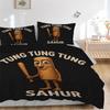 TUNG TUNG TUNG SAHUR Bedding Set Comforter Cover Gift for Bedroom,Includes 1 Cover and 2 Pillowcases, No InsertB634