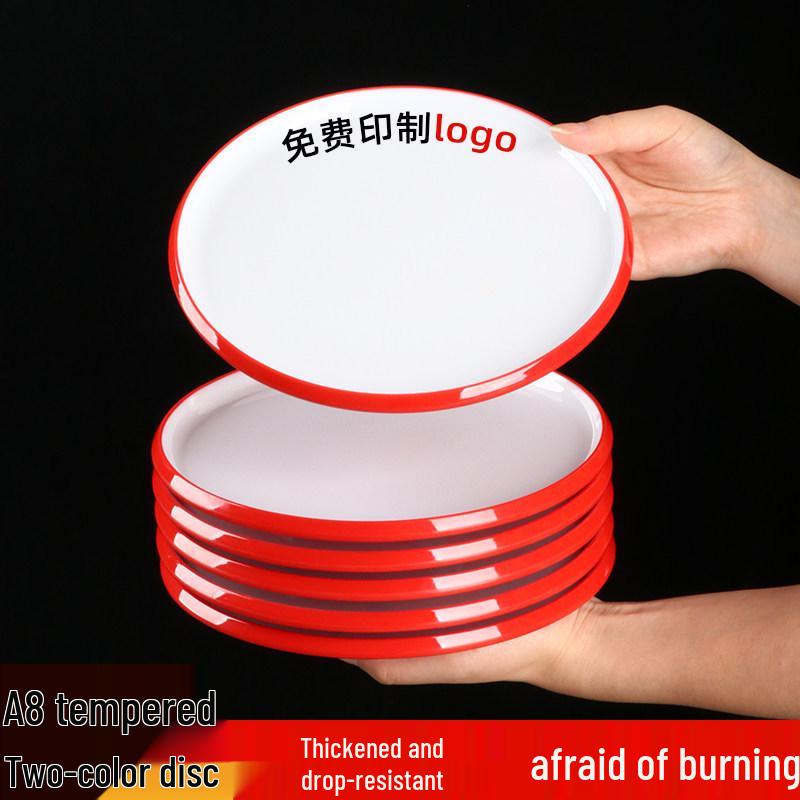 Two-Tone Melamine Round Plate for Restaurants and Hotels