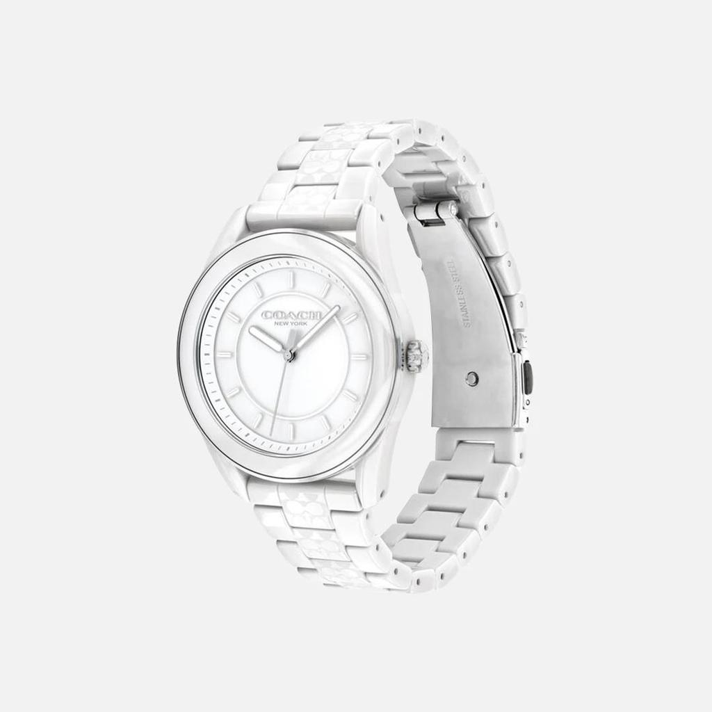 Coach Preston Biała Ceramiczna Bransoleta Biała Tarcza Zegarek Damski Świetny Prezent 14503771