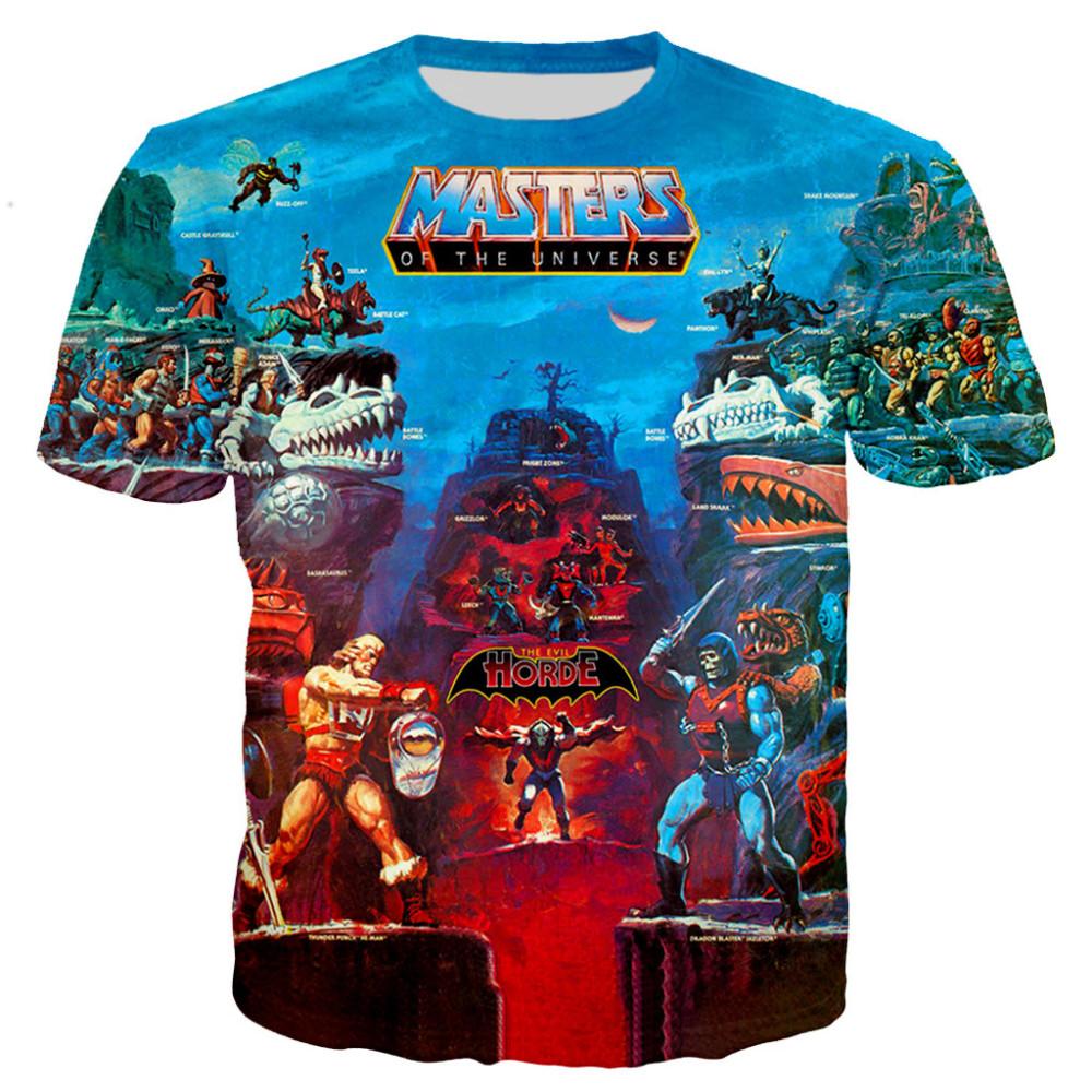 T-shirts He Man et les Maîtres de l'Univers, imprimés en 3D, style streetwear, pour hommes et femmes, surdimensionnés, pour enfants