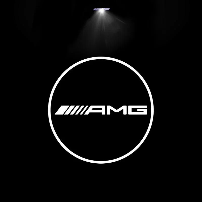 2pcs Car Door Welcome Light Logo Emblem For Mercedes Benz A C E GLC GLA GLE GLB Class W177 W205 W212 W213 X253 X156 W166 X247