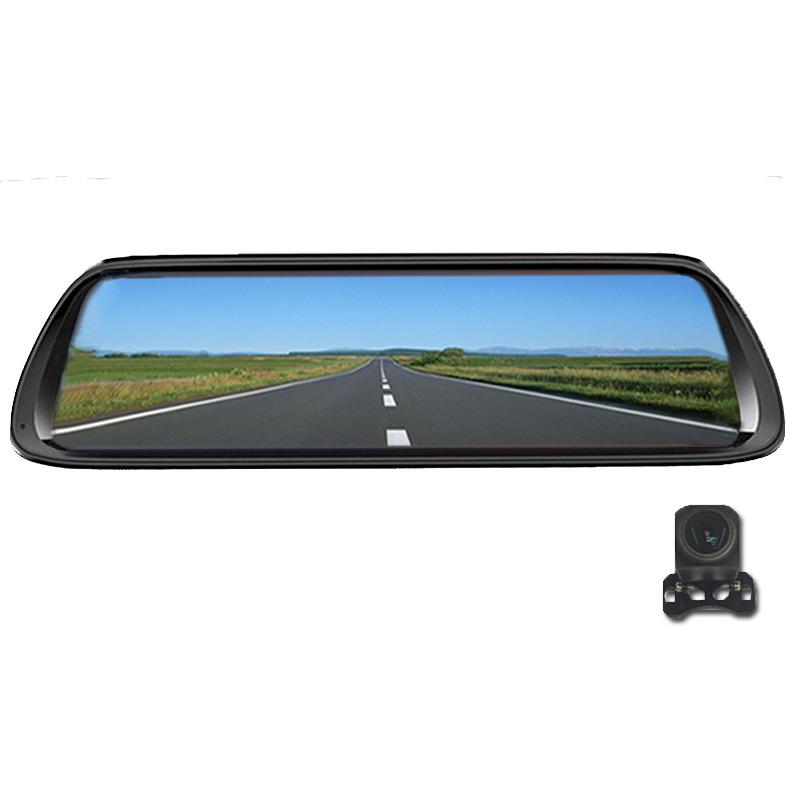 HD Dual Lens Dash Cam with Full-Screen Rearview Mirror for Front and Rear Recording