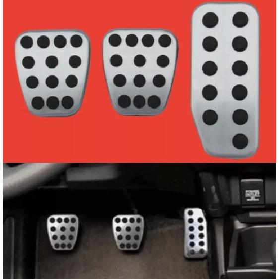 For 2009- Honda Fit Manual Pedals Set Gas Brake Clutch Pedal Pad Cover Kit