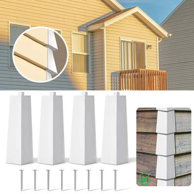 8Pcs Aluminum Siding Corners Rustproof Corrosion Resistant High Strength White Color Smooth Siding Aluminum Corner Trim Corner Caps