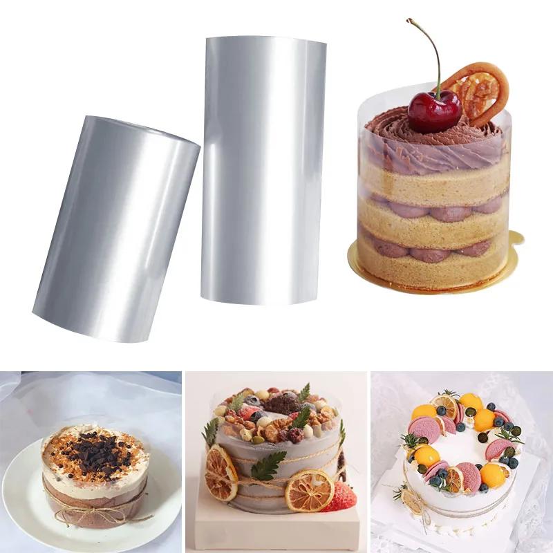 Transparent Clear Cake Baking Film Lining Rings Cake Decorating Mold Collar Kitchen Cake Wrapping Film Tape Surround Acetate