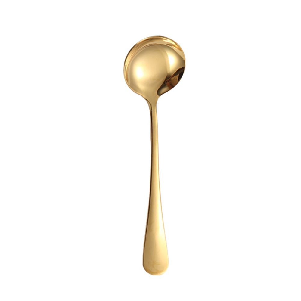 1Pcs 17cm Soup Spoons Stainless Steel Kitchen Tool Round Stirring Spoon  for Dessert Coffee