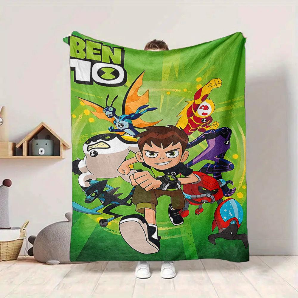 1pc Ben10 Aliens Flannel Blanket, Soft Skin Friendly with Digital Printing, Various Sizes Available for Family, Friends, Birthday