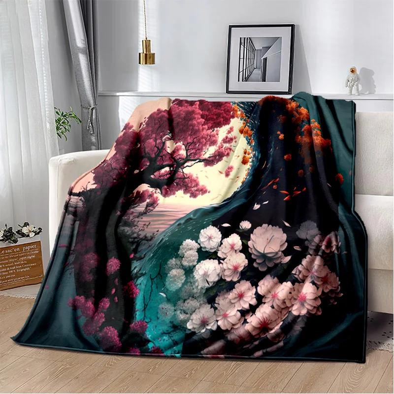 3D Naturalize Yin and Yang Chinese Tai Chi Blanket,Soft Throw Blanket for Home Bedroom Bed Sofa Travel Office Cover Blanket Kids