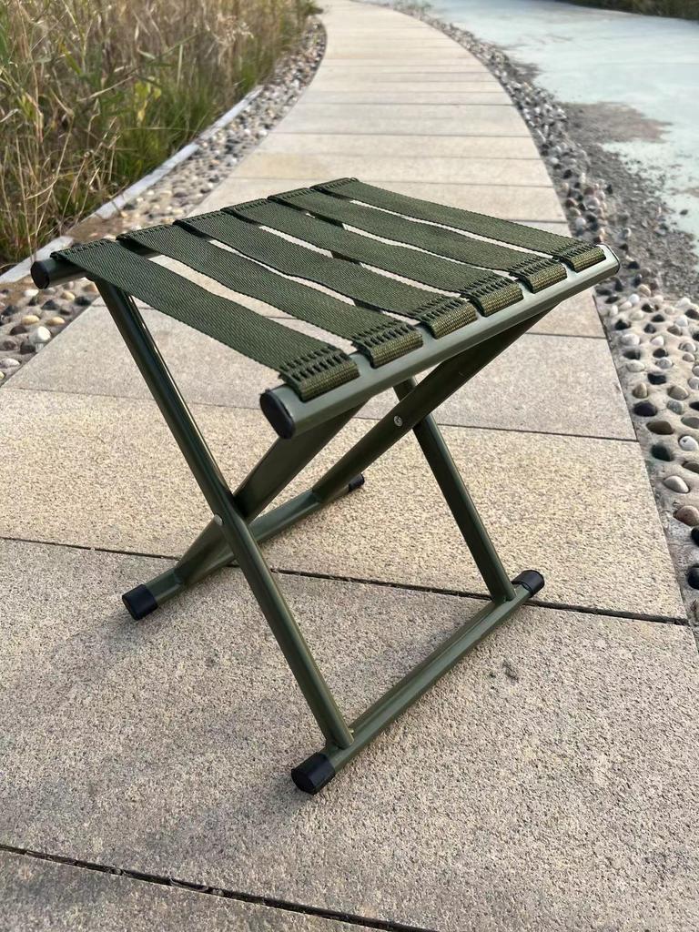 Large Portable Folding Thickened Metal Stool for Outdoor, Fishing, or Picnic Use.