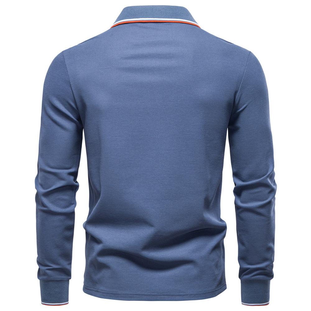 Polo Ralph Lauren 2025 Podzimní Nové Výšivky Pánské Polo tričko s dlouhým rukávem, Jednobarevný Pánský top s klopou, Všestranné Polo tričko pro muže