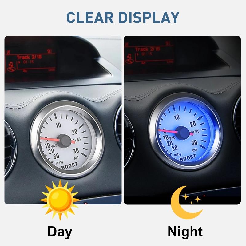 High Precision Turbo Boost Gauge 52mm 12V Universal Digital Meter 0-30 PSI for Car Use