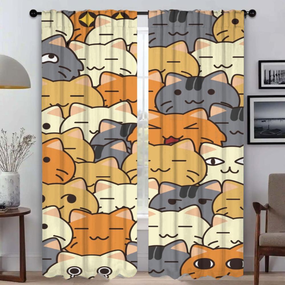 Urocze zasłony ilustracyjne do sypialni Zasłona zaciemniająca do pokoju 2 panele Zasłony do wnętrza domu Przegroda Rolety Salon Kuchnia