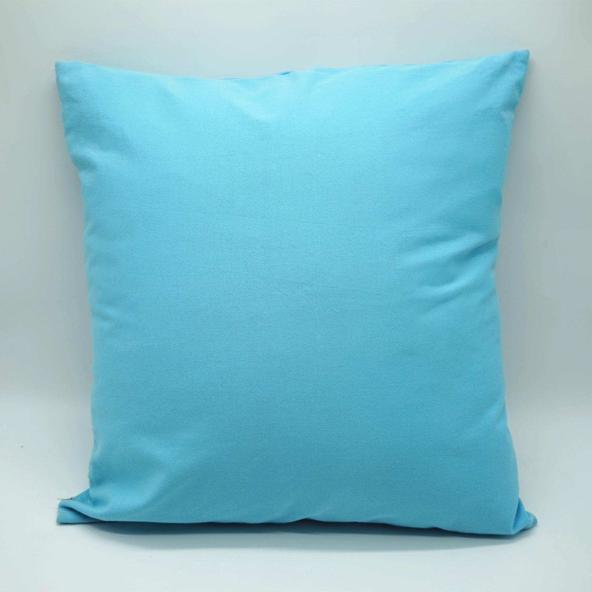 

Solid Color Cotton Canvas Waist Pillow Cover Without Insert - Office Throw Pillow Cushion 45x45 cm синий