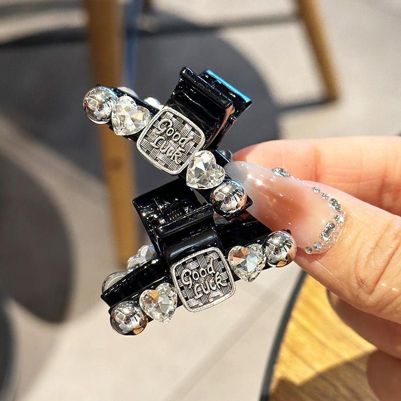 

Elegant Black Retro Rhinestone Crystal Shark Hair Clip for Women