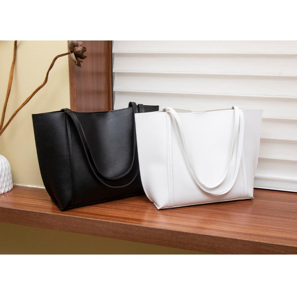 Solid Color, Large Capacity Bag, Women's, New Style, Fashionable, Retro, Tote Bag, Versatile, Single Shoulder Mother Bag