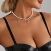 Accessories Simple Snake Pendant Tassel Imitation Pearl Cylindrical Splicing Collarbone Chain Necklace