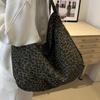 Canvas Bag Large Capacity Bag Female Commuter Go Out College Student Class Shoulder Bag Tote Bag Niche Leopard Print Tote Bag