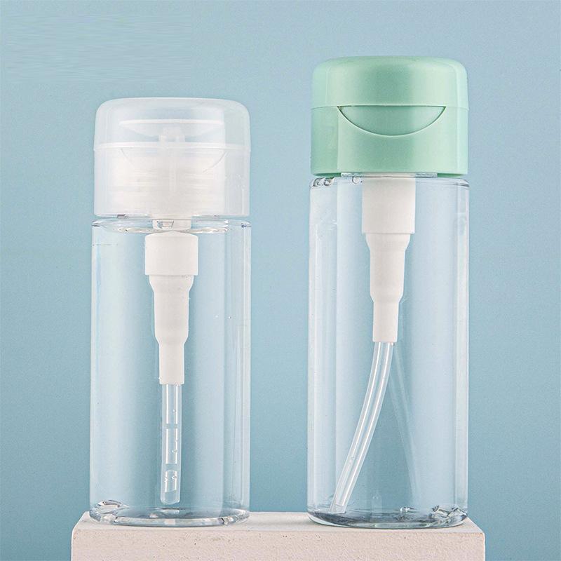 100/200/300ml Refillable Bottles Push-type Empty Pump Dispenser Bottle for Nail Polish and Makeup Remover Bottle Packaging