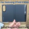 Pour Samsung ZFold 8 Étui Clamshell à Texture Kevlar Large Portefeuille Affichage Intelligent avec Emplacement pour Carte et Support Magnétique Intégré