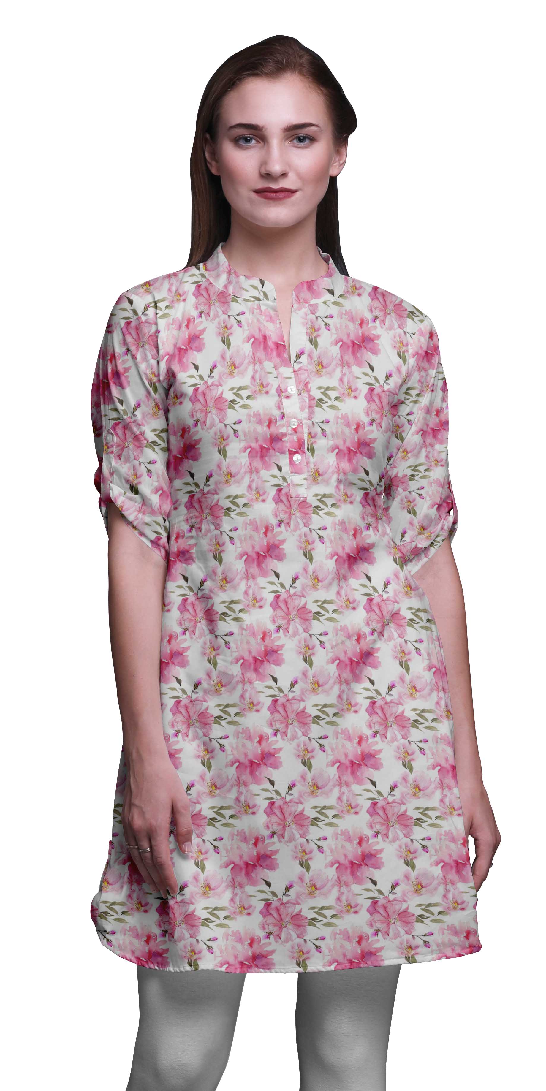 

Bimba Курті з засуканими рукавами для жінок. Короткі курті з принтом XXX-Large білий