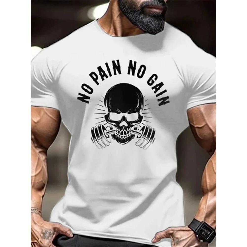 New Men's Fitness T-Shirt Fierce Gym Sports Short-Sleeved Top Quick-Dry Round Neck T-Shirt Fitness Competition Training Clothes