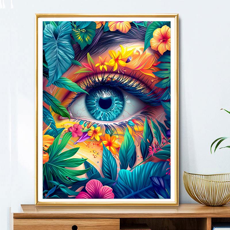 5d DIY Diamond Painting Cross Stitch Abstract Flower Eyes Diamond Embroidery Mosaic Full Round Drill Home Decor Arts